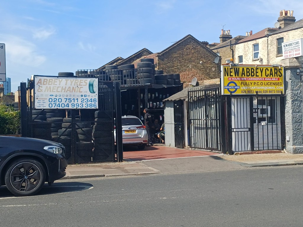 Abbey Tyres and New Abbey Cars at the yard